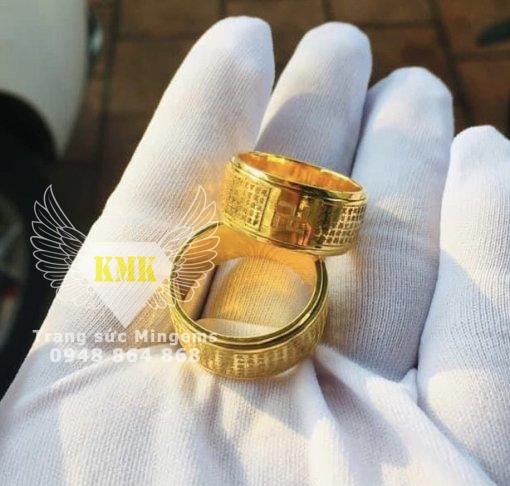 nhẫn bát nhã tâm kinh vàng 18k