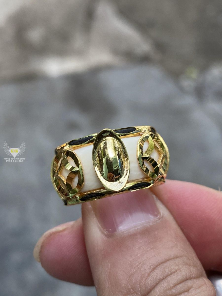 nhẫn kim tiền nam 18k