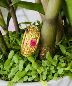 nhẫn rồng vàng 18k đá đỏ