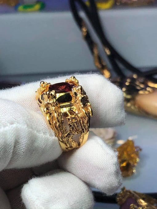 nhẫn tứ long hội tụ đá toumalin