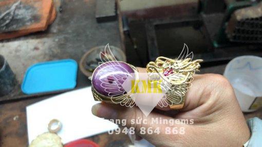 nhẫn vàng 18k đầu rồng 3d