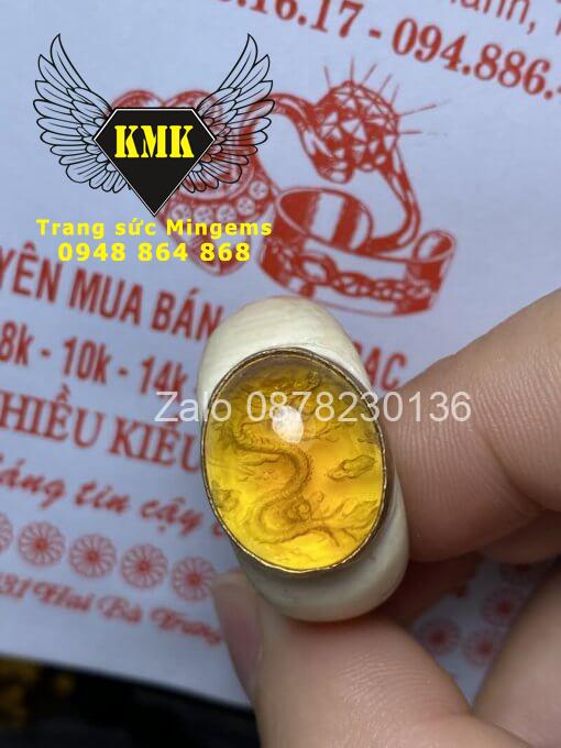 nhẫn đá citrine nam đeo