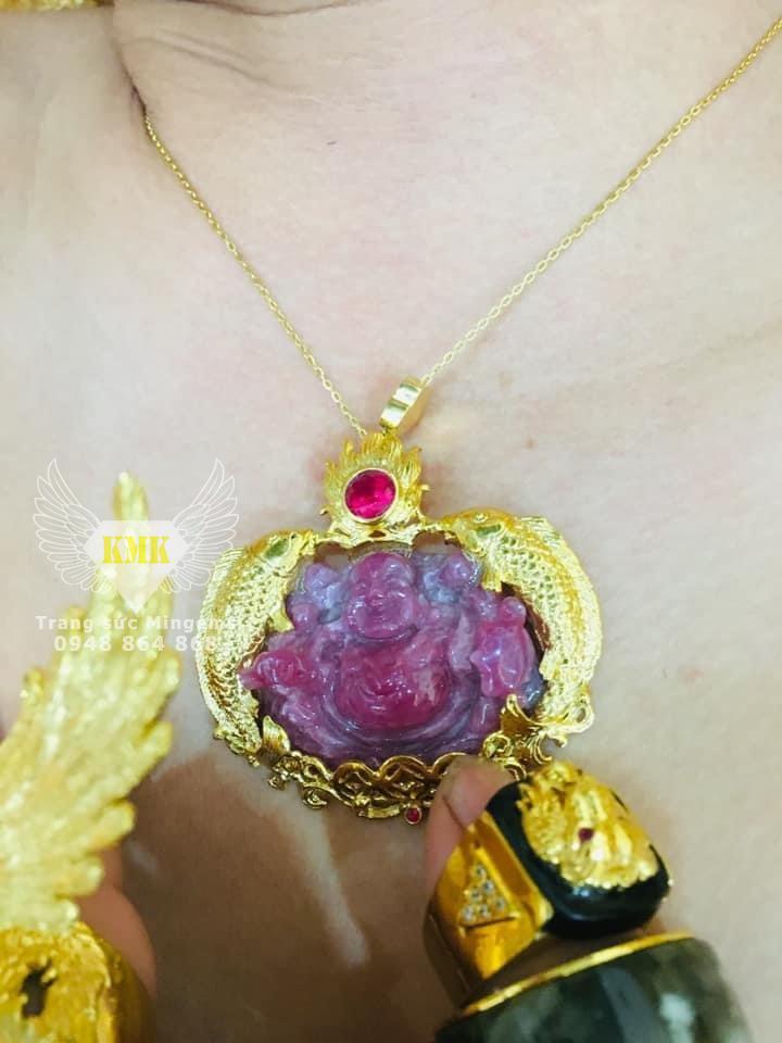 mặt di lặc ruby vàng