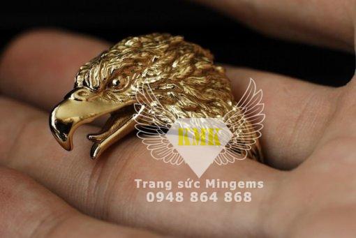 nhẫn đầu đại bàng vàng 18k