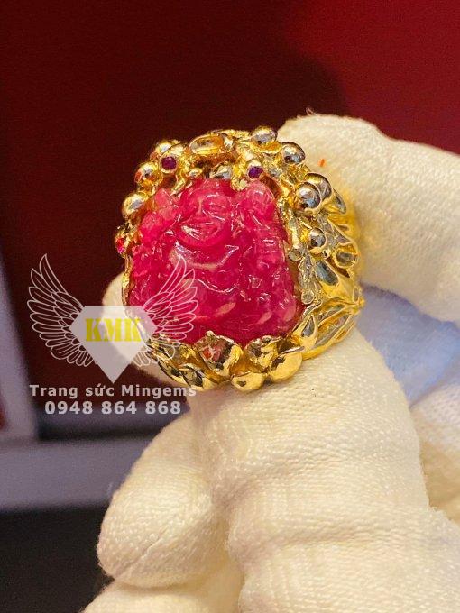 nhẫn hình di lặc vàng 18k