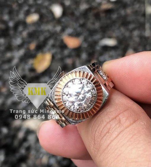 nhẫn rolex nam vàng 18k