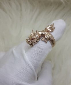 nhẫn rồng cuộn vàng 18k