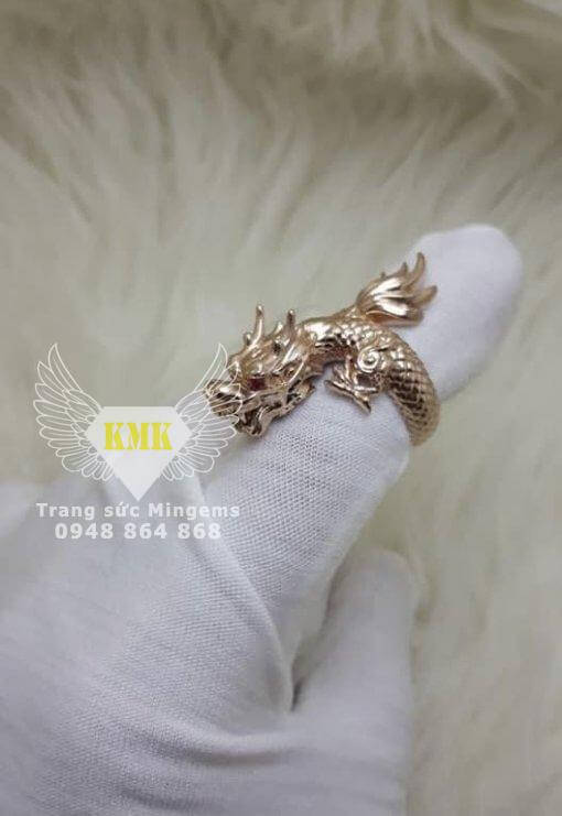 nhẫn rồng cuộn vàng 18k