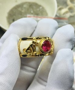 nhẫn con chó vàng 18k