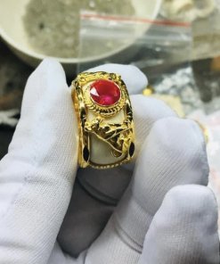 nhẫn nam hình con chó vàng 18k