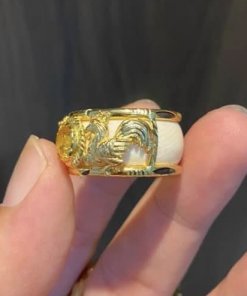 nhẫn nam hình con gà vàng 18k