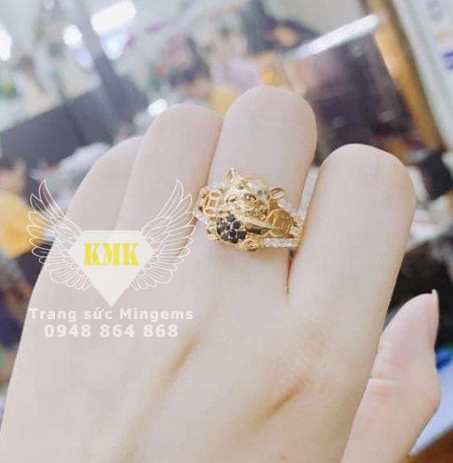 nhẫn vàng 18k hình con heo con