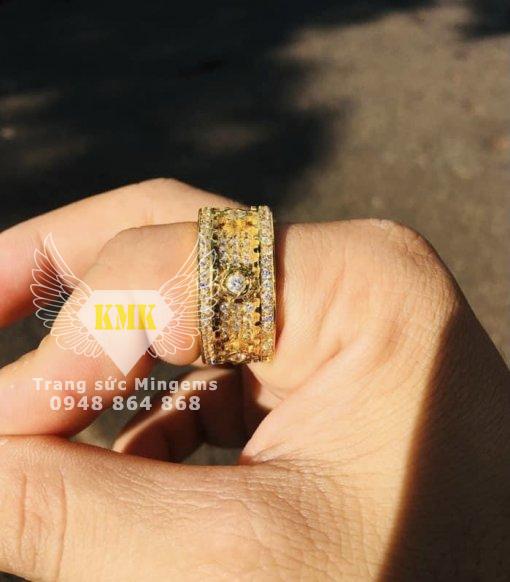 nhẫn nam xoay bánh răng vàng 18k