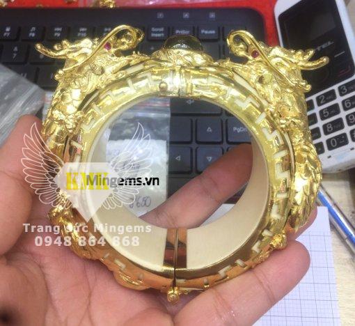 lắc tay nam đầu rồng vàng 18k