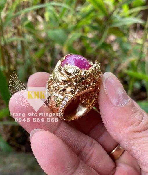 nhẫn vàng 18k cá chép hóa rồng