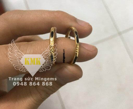 nhẫn cặp lông voi vàng 18k