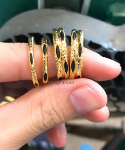 nhẫn cặp lông đuôi voi đơn đôi vàng 18k