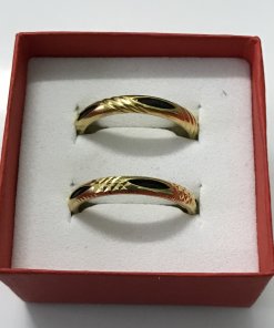 cặp nhẫn lông voi vàng 14k