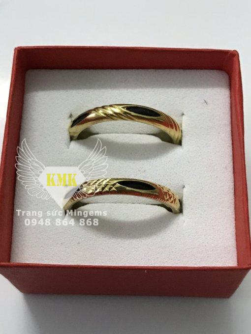 cặp nhẫn lông voi vàng 14k