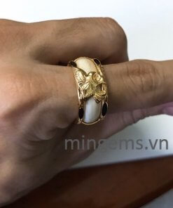 nhẫn nam chim đại bàng vàng 18k mini