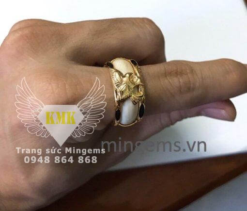 nhẫn nam chim đại bàng vàng 18k mini