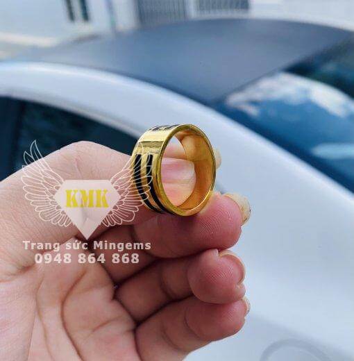 nhẫn lông đuôi voi vàng 24k