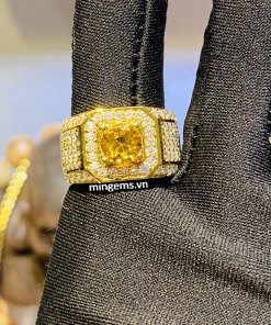 nhẫn vàng 18k đính sapphire màu vàng