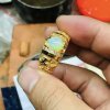 nhẫn vàng nam đính đá opal