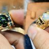 nhẫn vàng nam đính đá opal