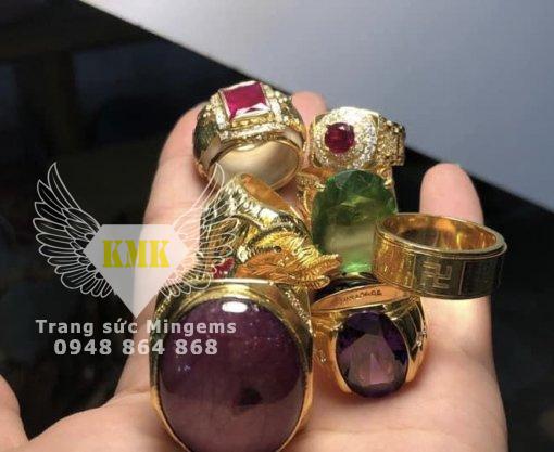 nhẫn vàng nam đính đá ruby nam phi