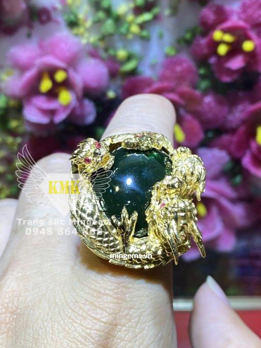 nhẫn tứ linh nam vàng 18k