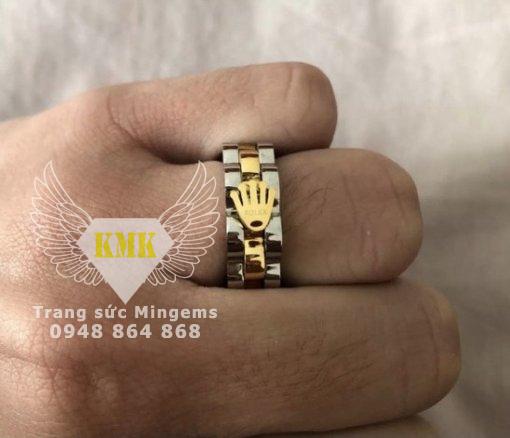 nhẫn vương miện nam vàng 18k đơn giản