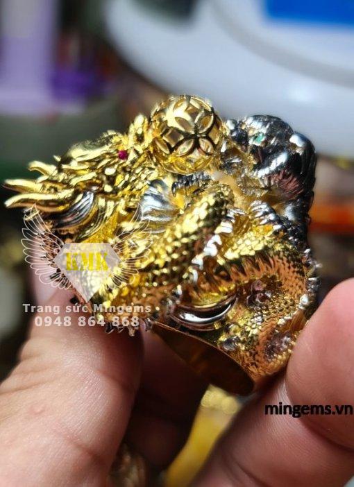 nhẫn rồng cọp vàng 18k