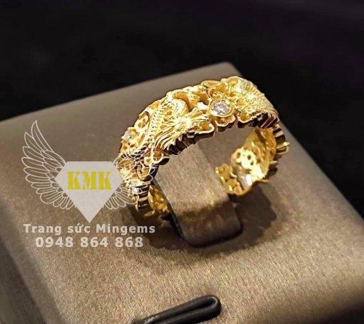 nhẫn rồng phụng đúc vàng 18k