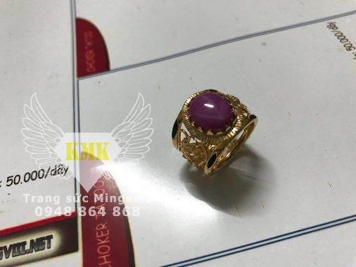 nhẫn song long vàng 18k