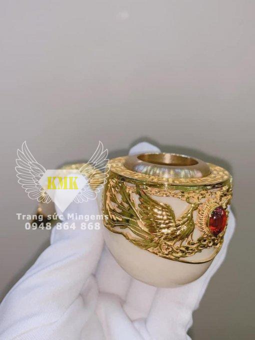 tẩu ngà voi hút xì gà bọc vàng 18k