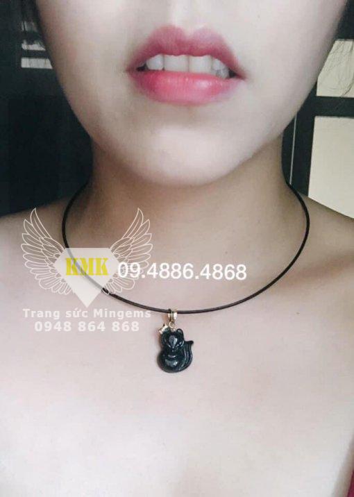 vòng cổ lông voi nữ vàng 18k 1 sợi lông voi