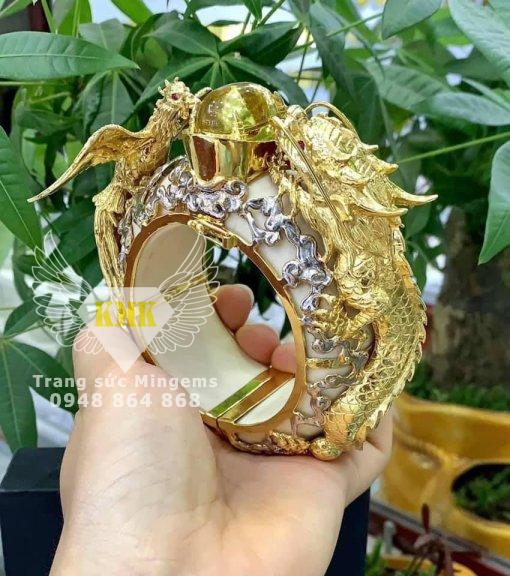 vòng tay rồng phượng vàng 18k