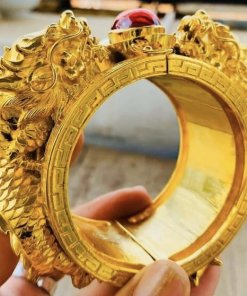 vòng tay đầu rồng 3D vàng 18k