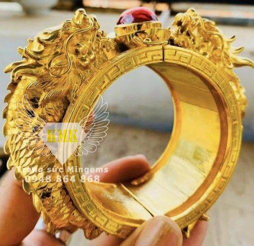 vòng tay đầu rồng 3D vàng 18k