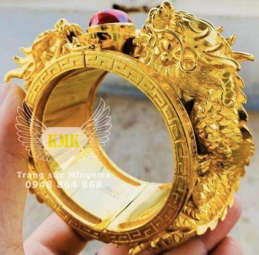 vòng tay rồng 3D vàng 18k