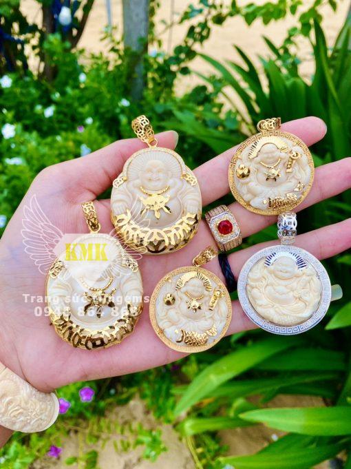 mặt phật di lặc bọc vàng 18k