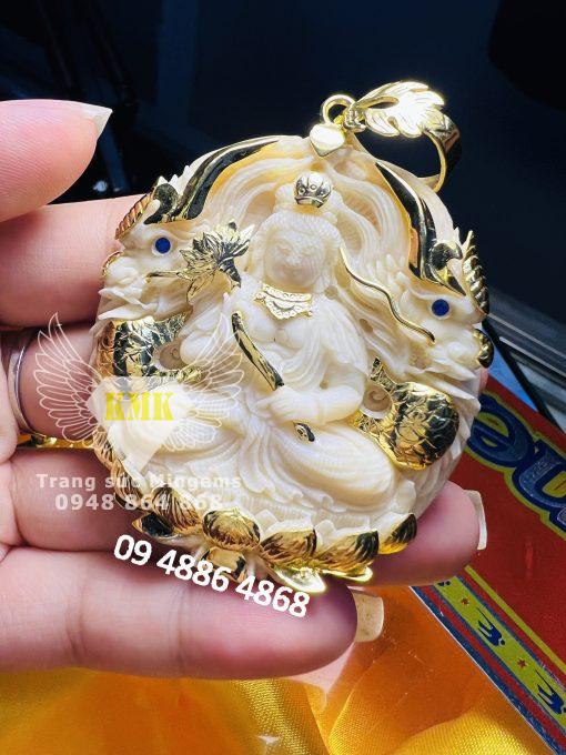 mặt đại thế chí bồ tát bọc vàng 18k