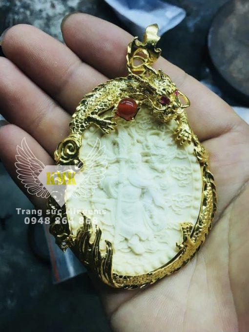 mặt dây chuyền vân quan trường vàng 18k