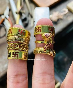 nhẫn phong thủy chữ vạn vàng 18k