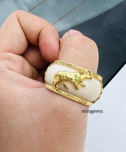 nhẫn vàng hình con hổ vàng 18k