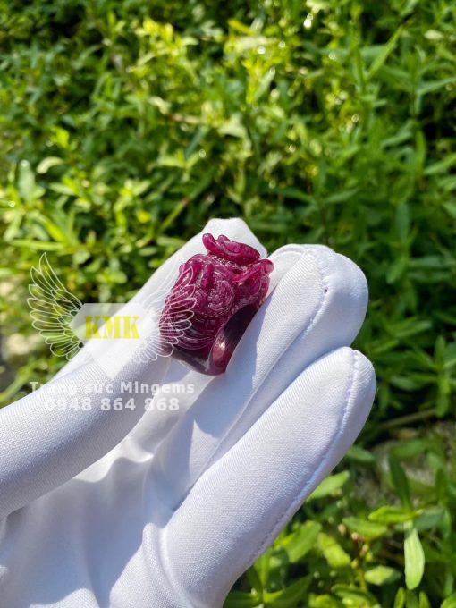 nhẫn đầu rồng ruby thiên nhiên