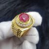 nhẫn ruby nam facet vàng 18k