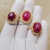 nhẫn ruby nữ ovan vàng 18k