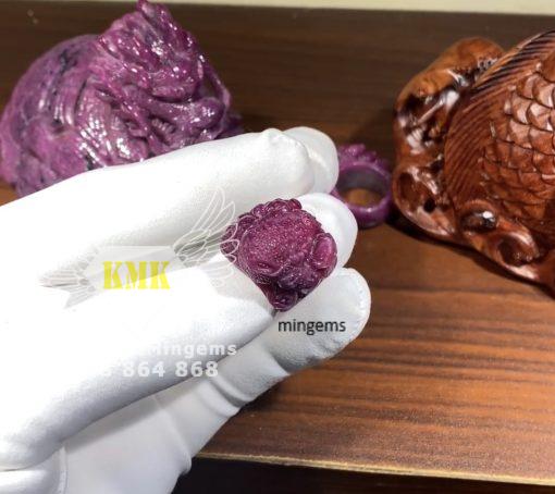 nhẫn thiềm thừ cho nam bằng ruby tự nhiên